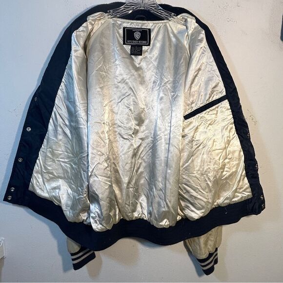Warner Bros Store Jacket Large Cast Crew Blue Hollywood Varsity Looney Tunes VTG - Picture 5 of 16